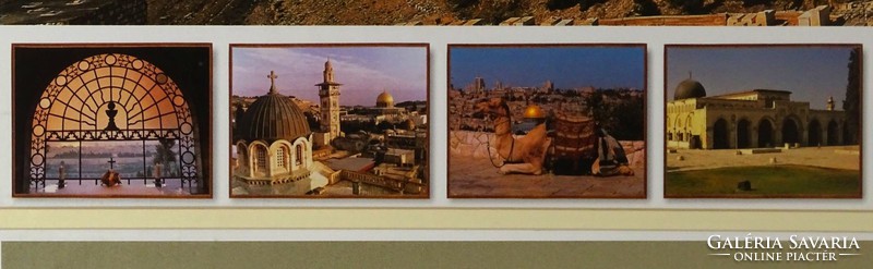 1E818 Nagyméretű keretezett Jeruzsálem plakát 75 x 107 cm