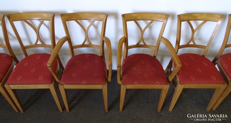 1E763 Gyönyörű kárpitozott stílbútor szék garnitúra 6 + 2 darab
