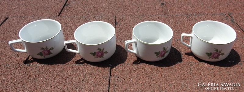Antik rózsamintás cappuccinos - hosszú kávés - csésze készlet - bögrék