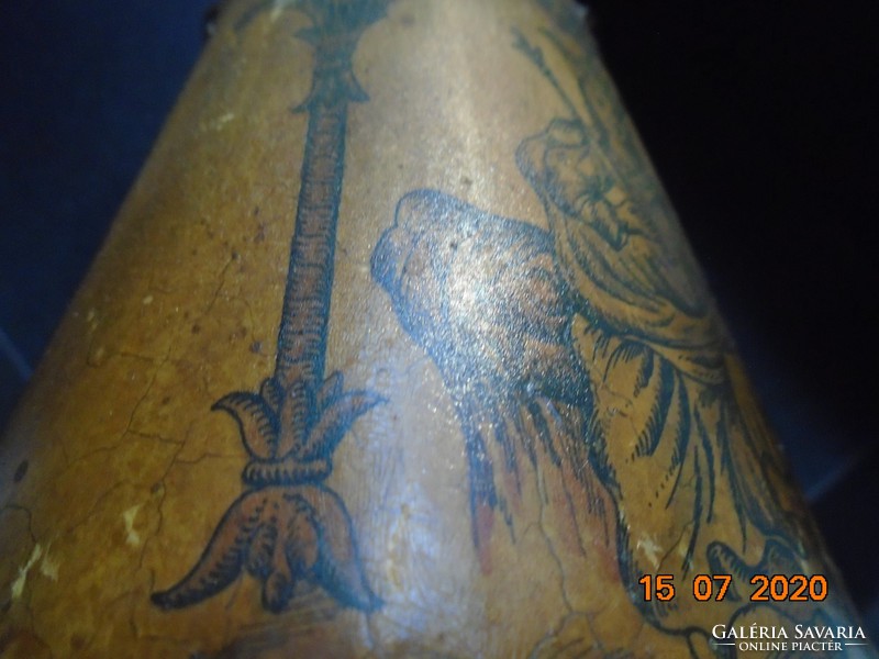 Középkori Kódex KIRÁLY mintával antik PERGAMENT lámpaernyő bőr szegéllyel