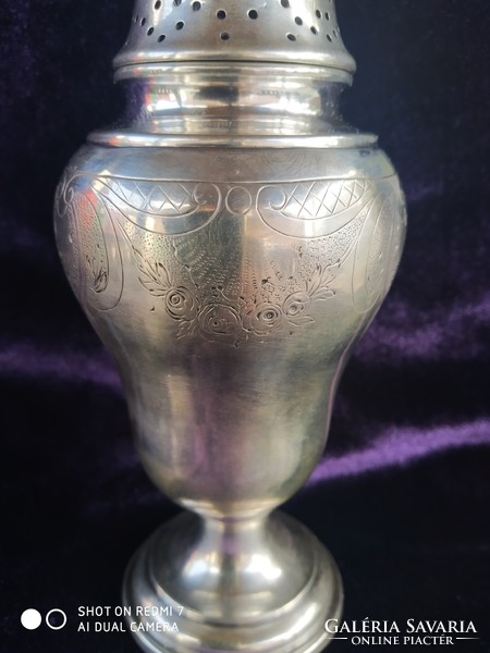 Antique silver 800 (hanau) large salt or sugar shaker