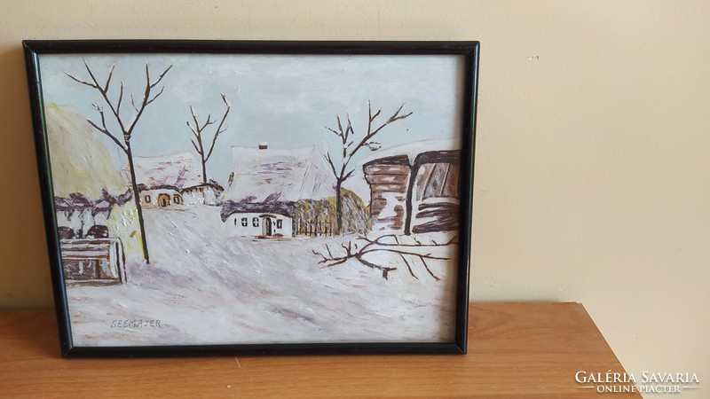 (K) nice winter painting with seemajer mark