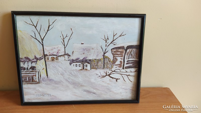 Szép téli festmény Seemajer jelzéssel