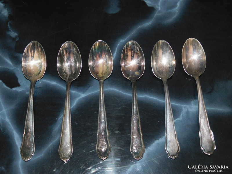 Set of 6 silver tea spoons 188 g 14 cm