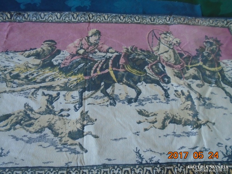 "Farkaskaland" mintával antik festett falvédő