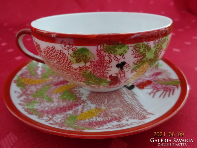 Japanese porcelain teacup + placemat, eggshell thin the cup. He has!