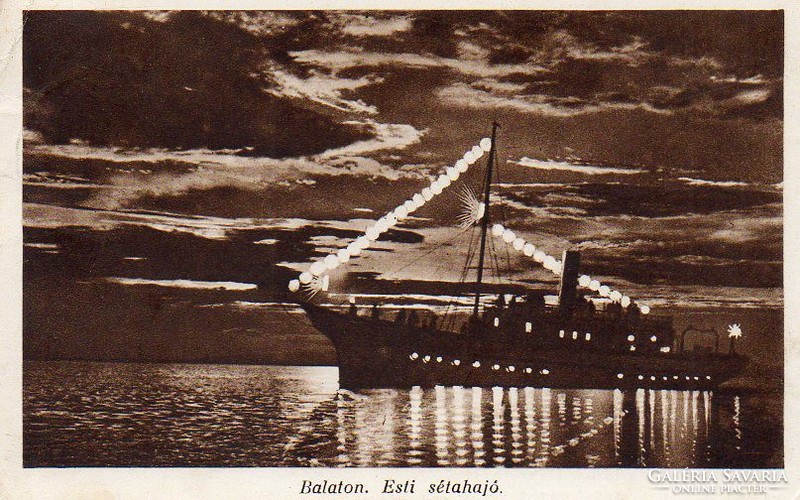 Ba - 145 panoramas of the Balaton region in the middle of the 20th century. Evening cruise (karinger photo)