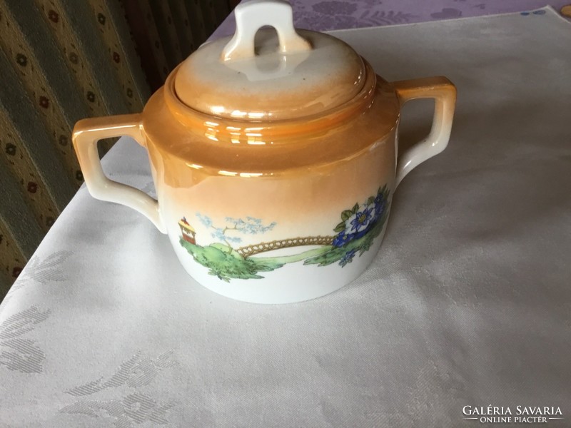 Zsolnay sugar bowl, antique, luster glazed