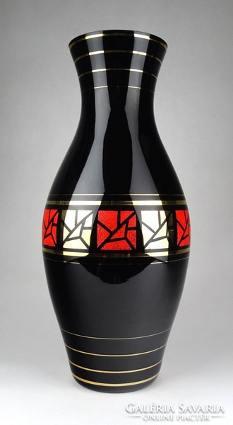 1E968 Régi aranyozott nagyméretű üveg váza 40 cm