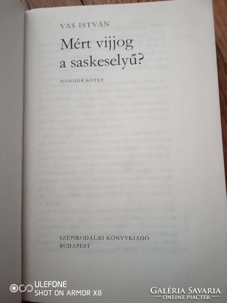 Vas István: Mért vijjog a saskeselyű? II. kötet - 1981