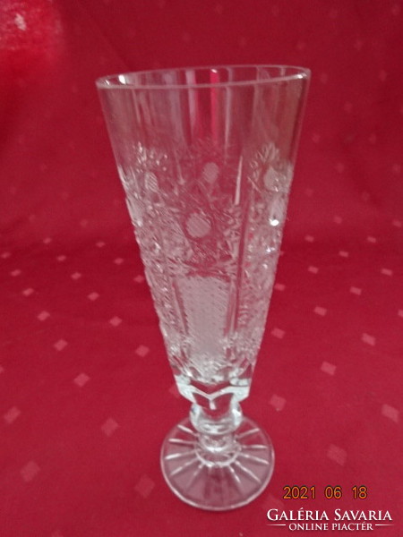 Crystal glass champagne with base, six pieces, height 17.5 cm. He has!