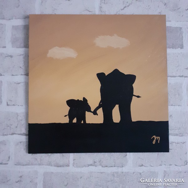 "Szeretet" elefántos kép, dekoráció
