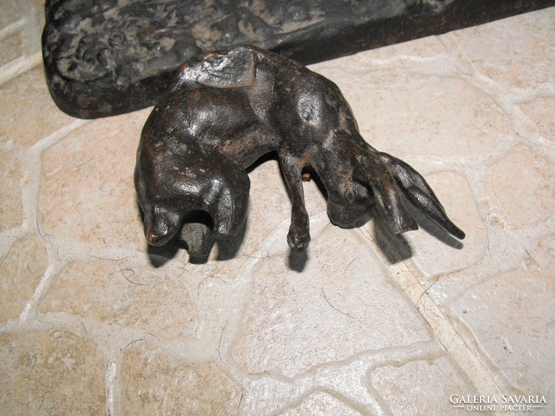 RITKA ! E.M.G. Ganz Mávag Királyi Vagon Gépgyár és Vasöntöde Eredeti Antik öntöttvas kutya szobor