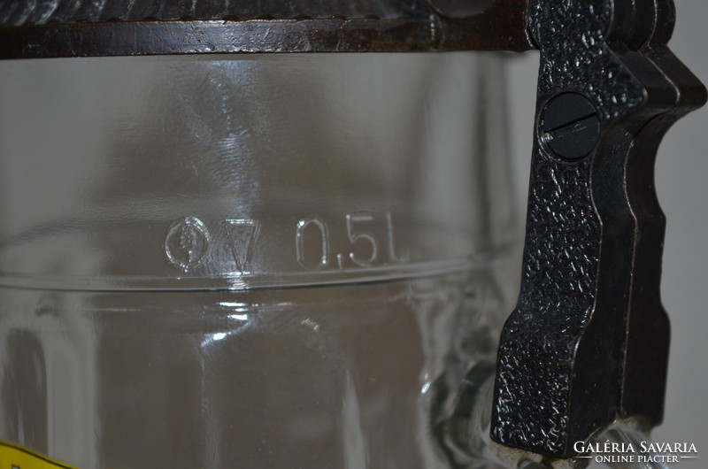 Dab fém fedeles üveg korsó  ( DBZ 0026 )