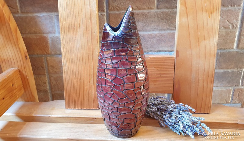 Zsolnay cracked wood eosin vase