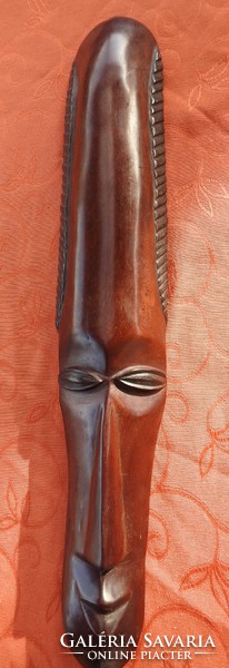 Marked and signed wooden mask 44 cm * 7.5 cm