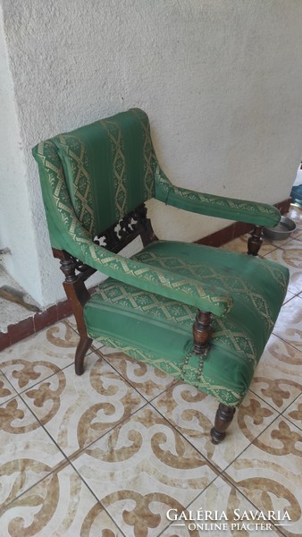 Antik faragott fotelok pàrban,ónémet,Neo Reneszánsz stílusban . Legalább 100 éves karfotel,