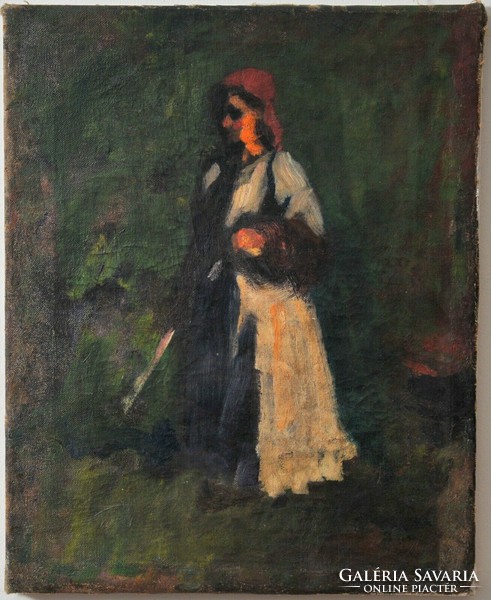 Attributed to József Koszta (1861-1949), country woman