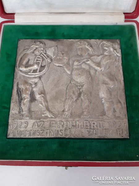 Sculptor Jenő Bory plaque for customs director Lajos Dolnay band of customs officers 1929-1939
