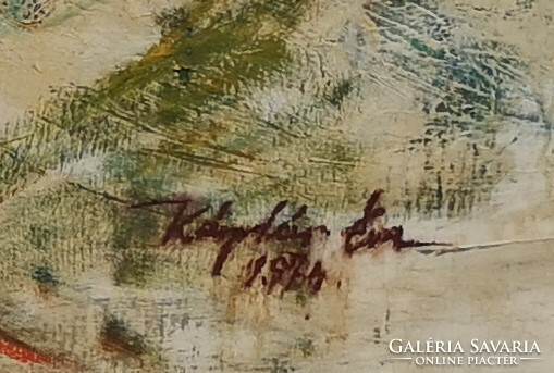 Káplár Éva:  Balaton , balatoni táj,  200x122 cm , 1974