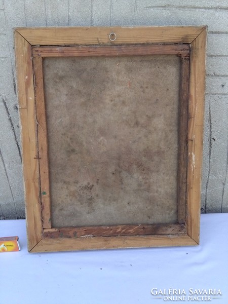 Old picture frame with picture - 53 x 43 cm