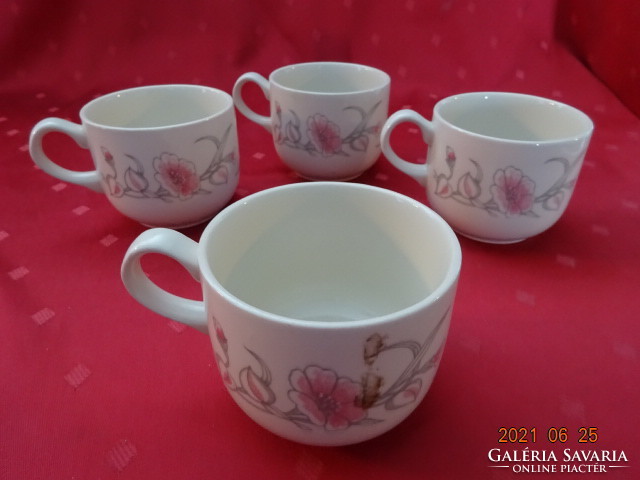 English porcelain thick-walled teacup with pink flowers. He has!
