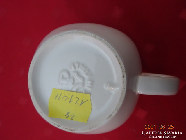Italian porcelain, white, rectangular coffee cup. He has!
