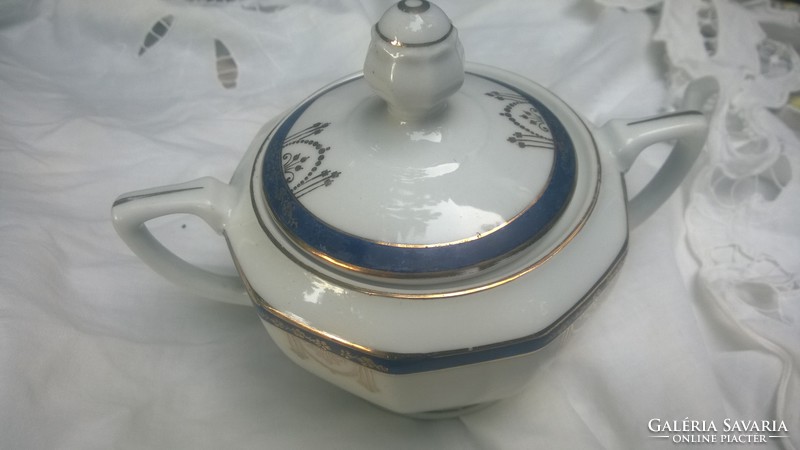 Mcp butter holder-sugar holder-table serving with blue-gold pattern