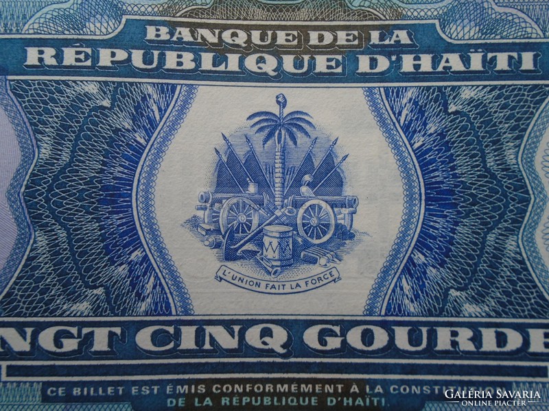 AV831  Bankjegy  HAITI  25 ggourdes 2004  UNC