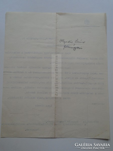 G2021.16 Takarékpénztárak és Bankok E., Hegedüs Lóránt elnök (pénzügyminiszter)  levele   1936
