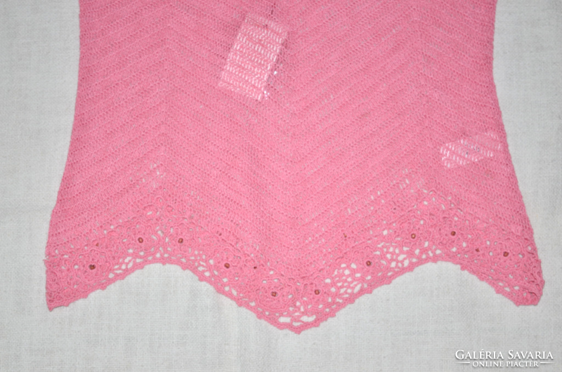 Horgolt rózsaszín női felső  ( DBZ 0022 )