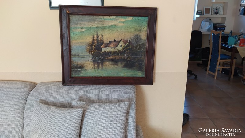 Antik kvalitásos festmény 82x68 cm kerettel