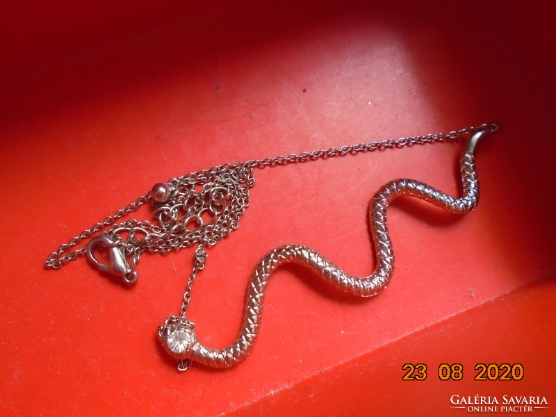 Silver-plated figural snake necklaces