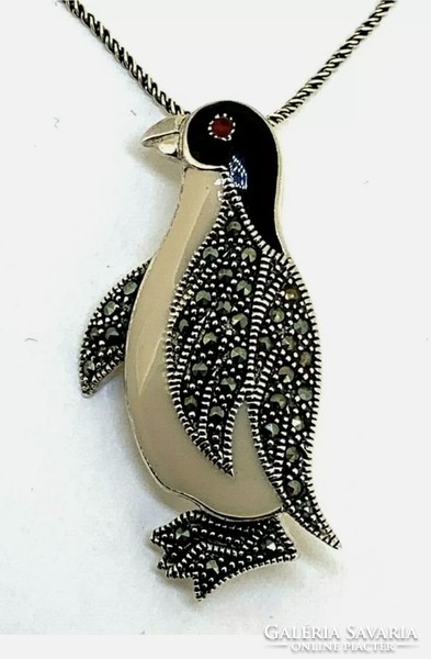 Édes sterling ezüst pingvines  medál/ bross  925  - új