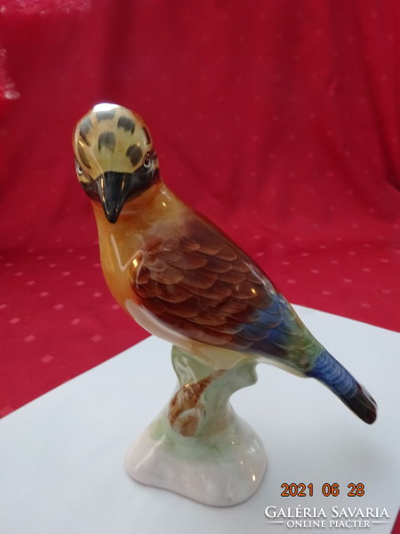 Bodrogkeresztúri porcelán figura, színes farkú madár.  Magassága 18 cm. Vanneki!