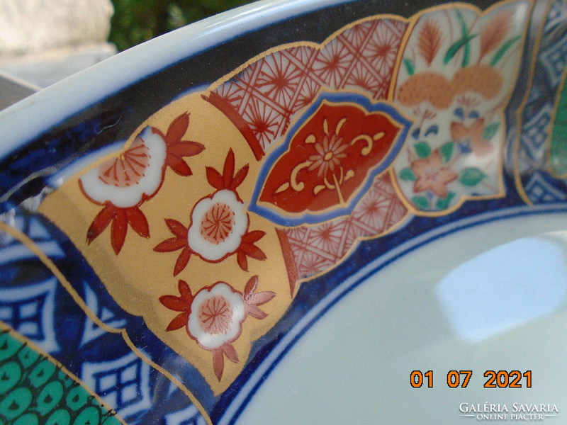 Antique Chinese hand painted bowl with 7 hand writing marks