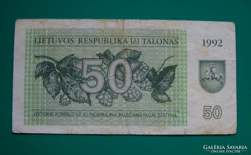 50 Talonas Litván bankjegy - 1992-es széria