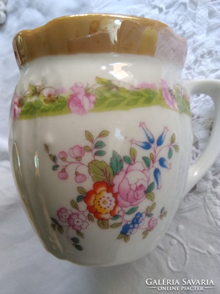 Antique mz altrohlau rosy, floral, rose garland belly mug/tumbler