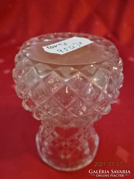 Thick-walled glass violet vase, height 8 cm. Sold as a set of 2 pcs. He has!