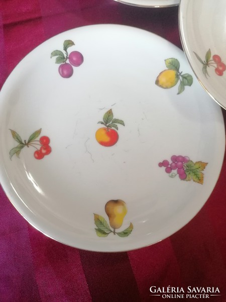 Retro Alföldi gyümölcs mintás süteményes porcelán tányér 5 db
