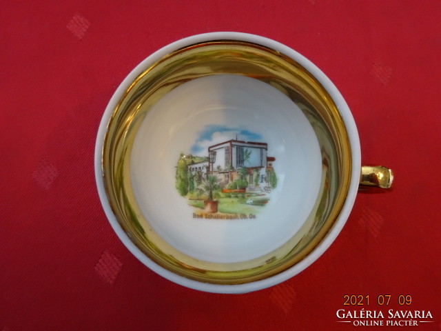 Schirnding bavaria quality porcelain, gilded coffee cup, bad schallerbach - souvenir. He has!