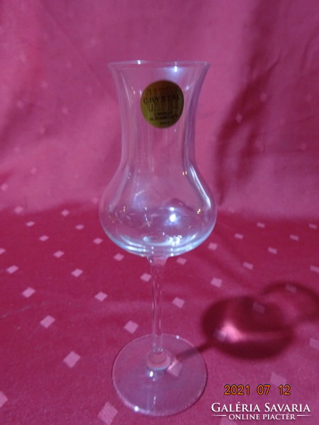 Talpas üvegpohár, olasz kristály pálinkás pohár, magassága 17 cm. Vanneki!
