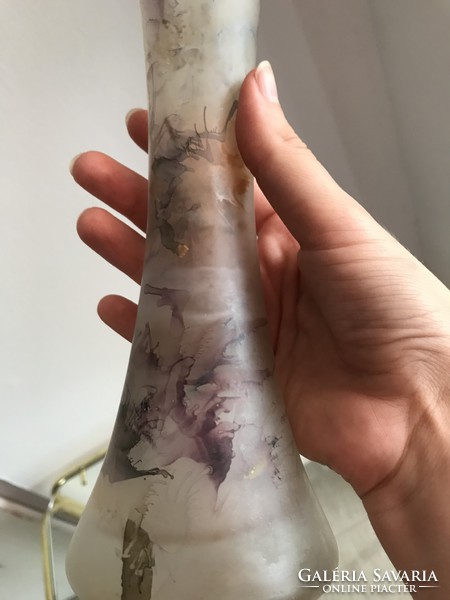 26cm Francia savmaratott üveg váza