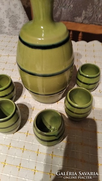 Szombathelyi kerámia készlet zöld kupicak