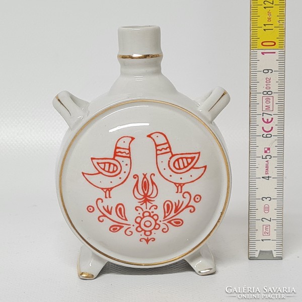 Kőbánya folk bird motif porcelain water bottle (1828)
