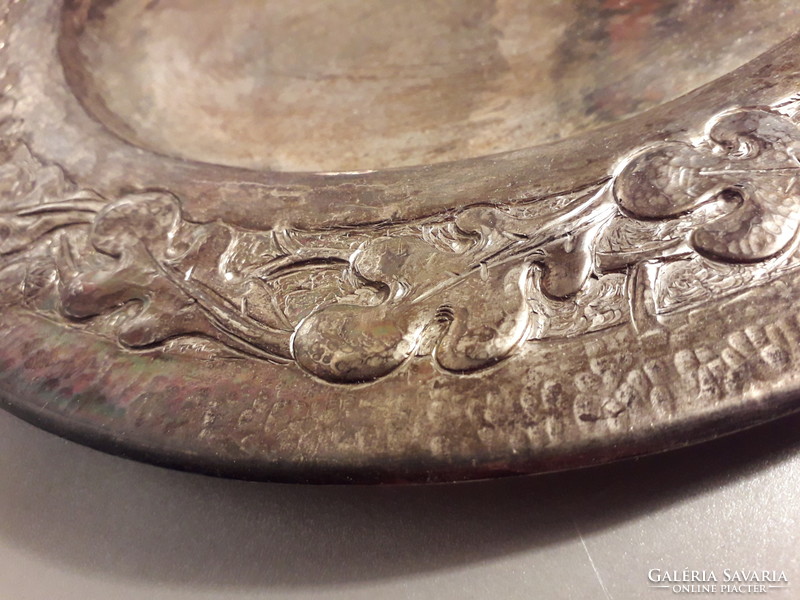 RITKASÁG! Oscar Richter Engel von BERCHEM antik 900-as ezüst tál tálca kézimunka eredeti jelzett