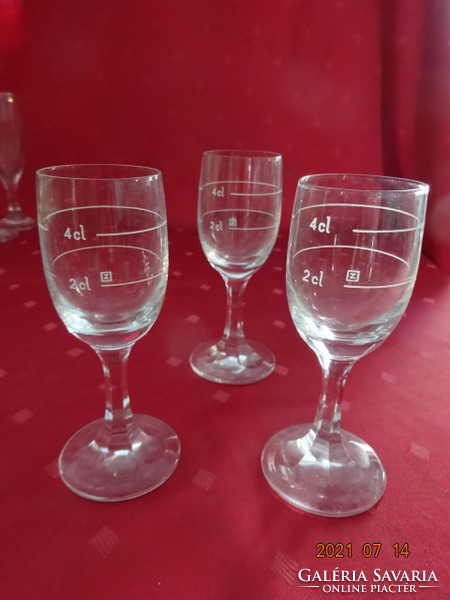 Glass goblet with stem, 4 cl, height 12 cm. 3 pcs for sale together. He has!