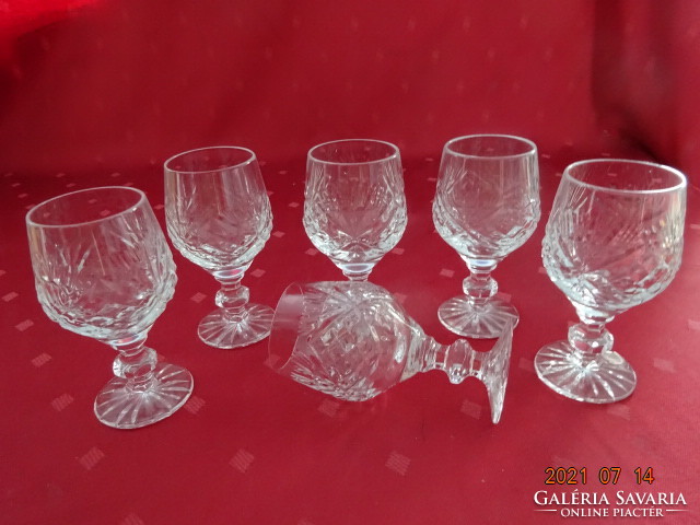 Crystal glass with foot, set of six, cognac, height 10 cm. He has!