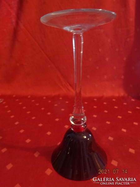 Decorative glass with base, with burgundy glass, can also be used as a candle holder. He has!