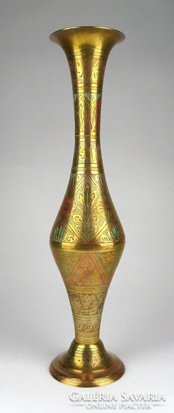 1F338 Nagyméretű színes festett indiai réz váza 39 cm
